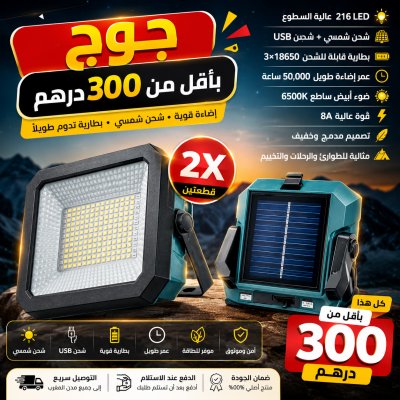 2pcs Solar LED Emergency Light (HOP-8806) -216PCS LED