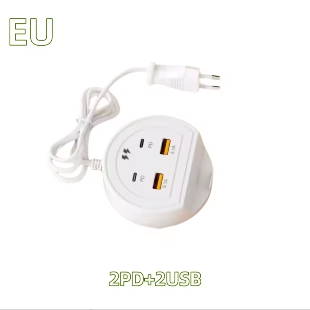 Prise de charge rapide 2Usb+2 Type-C Avec Support de téléphone portable