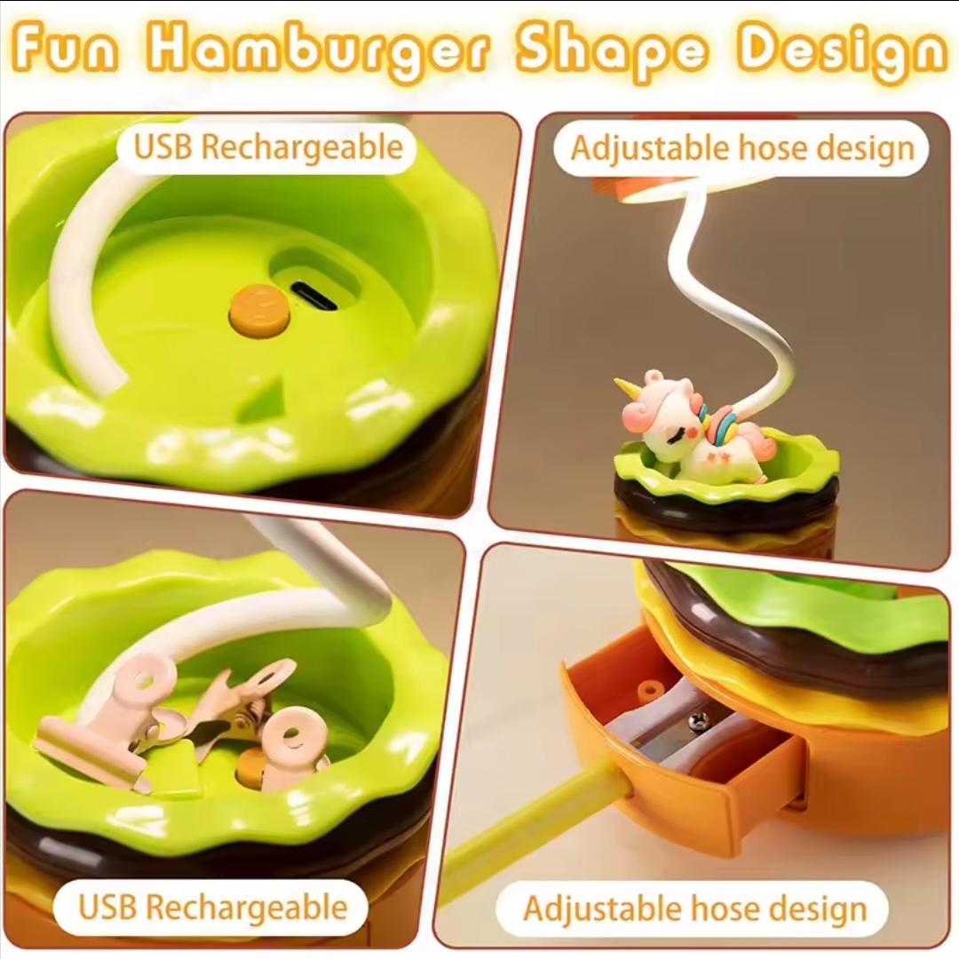 Lampe à tapoter les frites et les hamburgers, veilleuse de chevet pour chambre à coucher, modèle de bureau, ornements, cadeau pour enfants