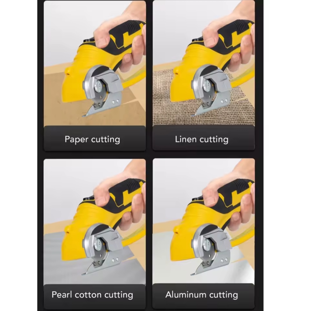 Coupe-carton électrique, ciseaux électriques sans fil, coupe rotatif électrique portatif avec lumière pour tapis, tissu en carton