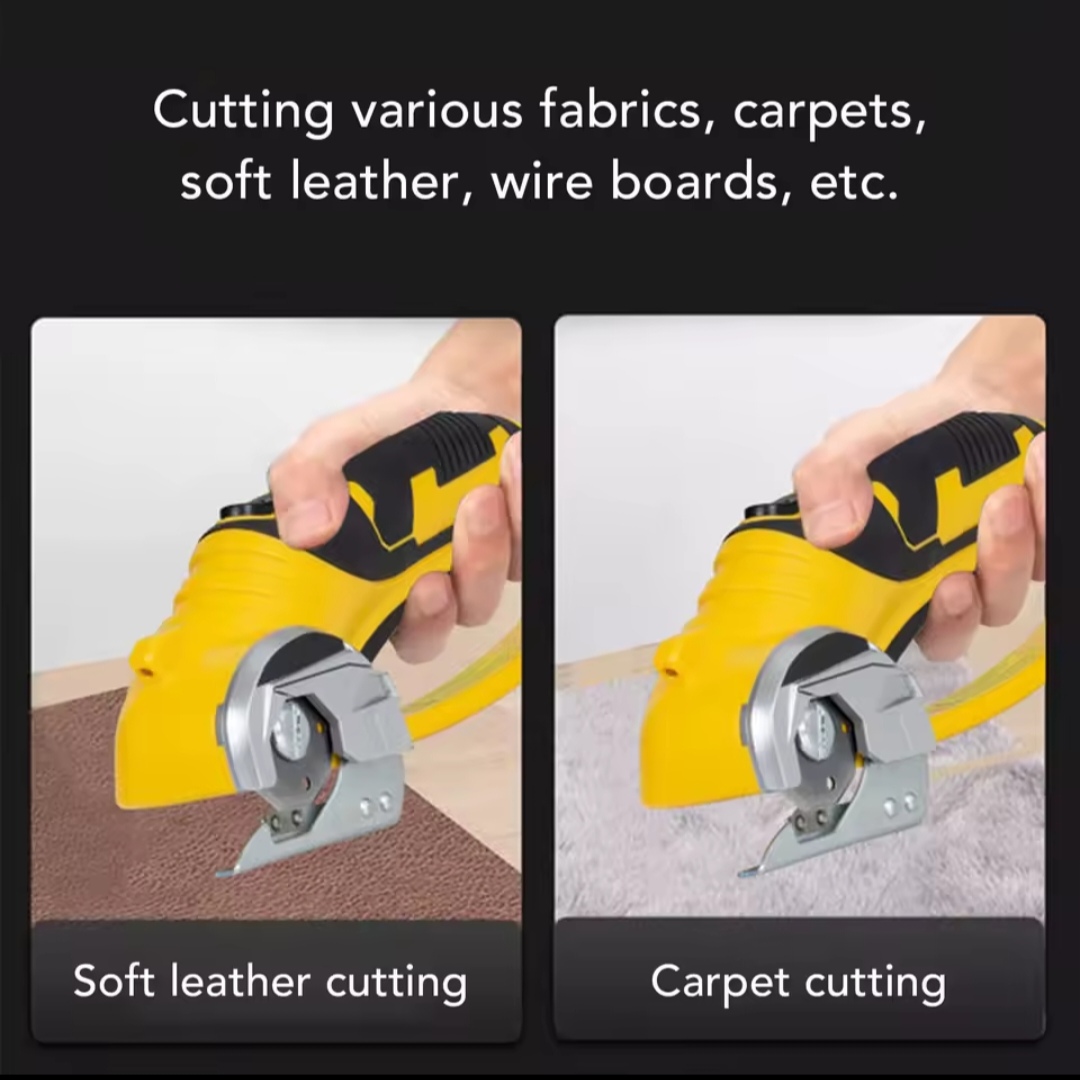 Coupe-carton électrique, ciseaux électriques sans fil, coupe rotatif électrique portatif avec lumière pour tapis, tissu en carton