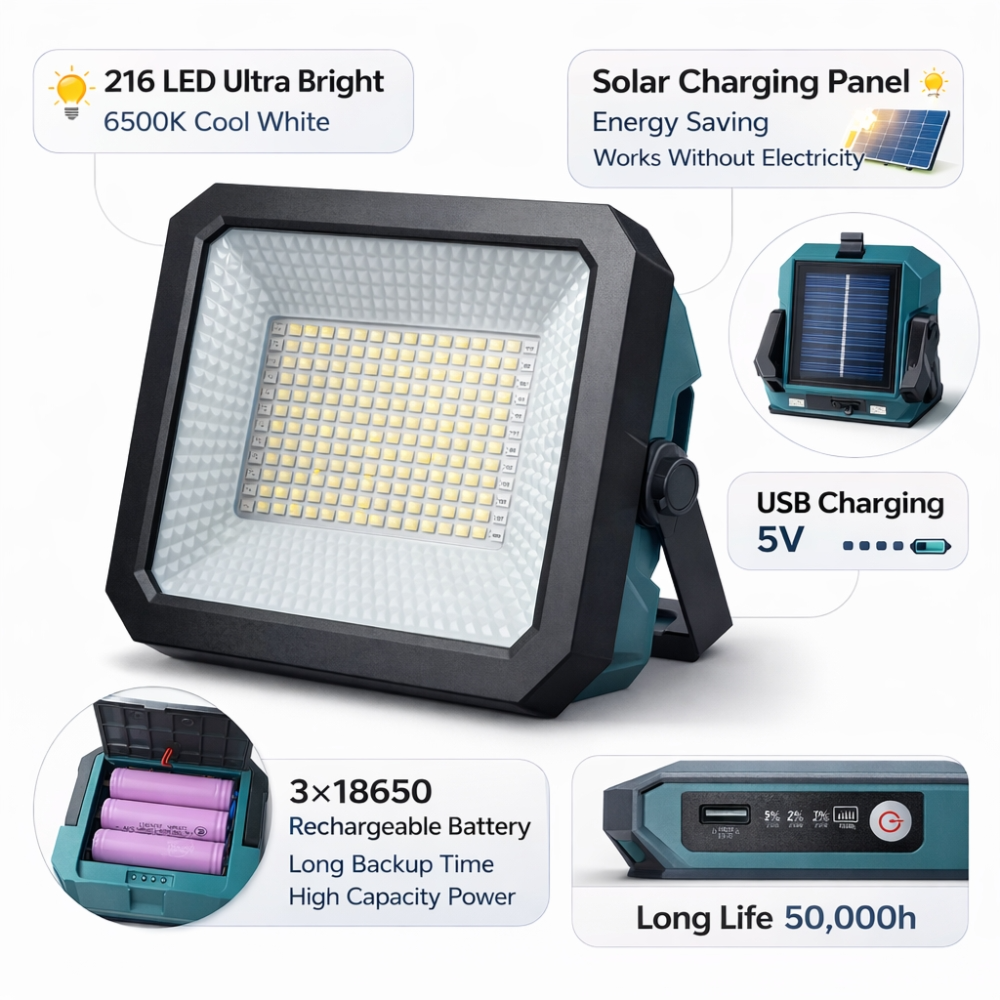 2pcs Solar LED Emergency Light (HOP-8806) -216PCS LED
