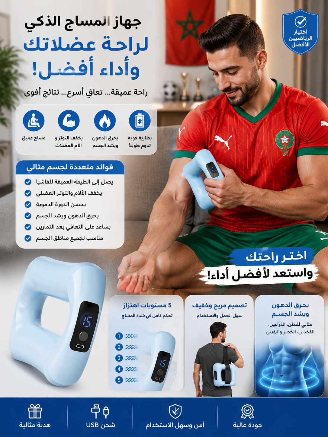Anneau de massage électrique portatif pour fascia, machine amincissante électrique ergonomique